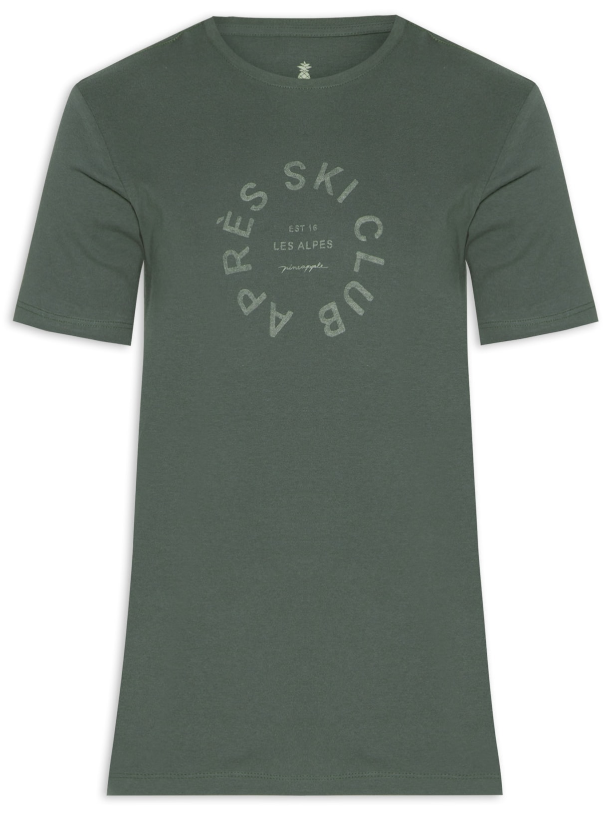 Camiseta Masculina Estampa Apréd Ski Club - Verde