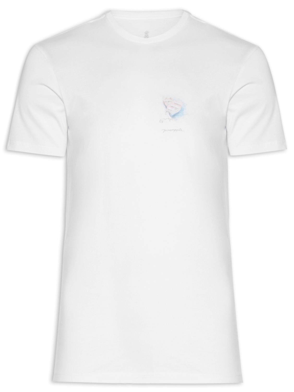 Camiseta Masculina Estampa Aquarela Pier - Branco