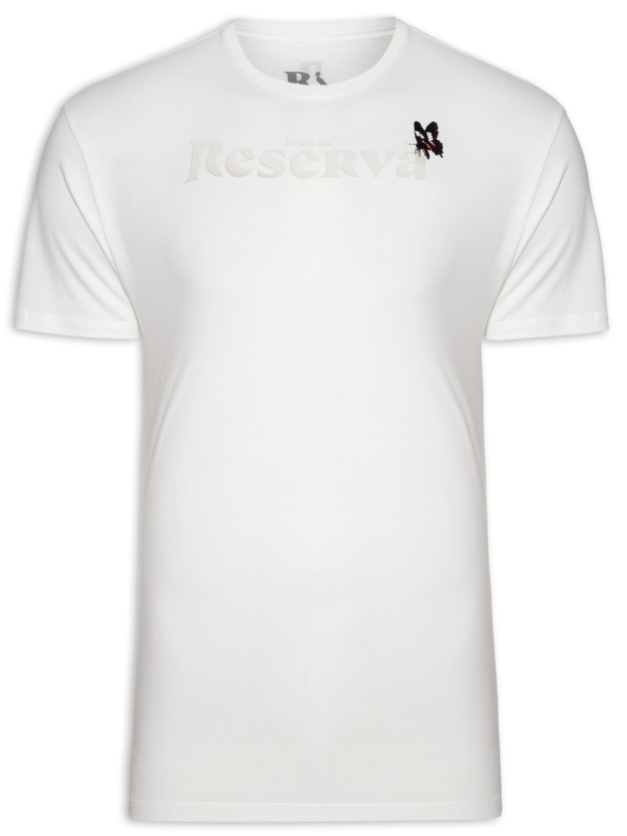 Camiseta Masculina Estampa Borboleta Praia - Off White