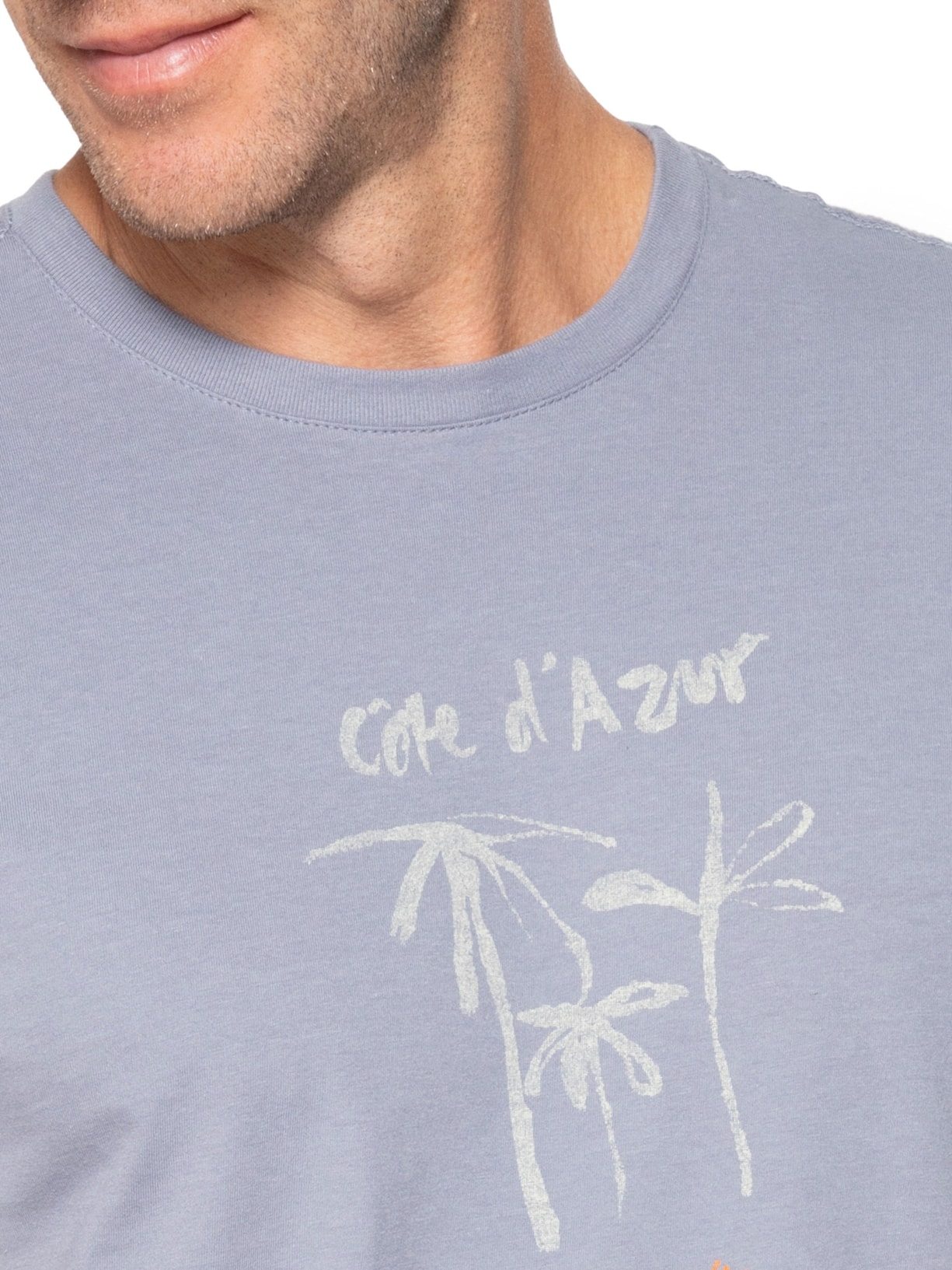 Camiseta Masculina Estampa Cote D'azur Azul Pineapple