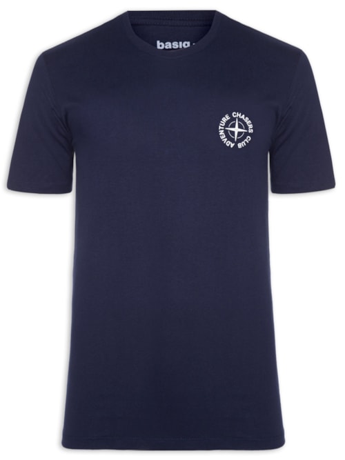 Camiseta Masculina Estampa De Adventure Club - Azul