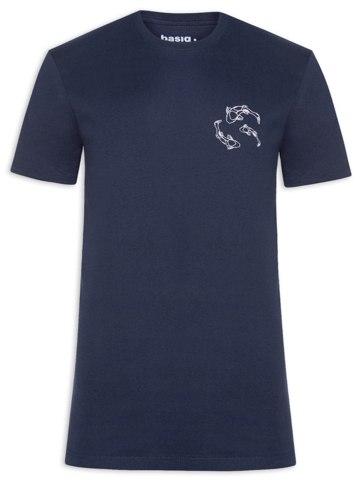 Camiseta Masculina Estampa De Peixes - Azul