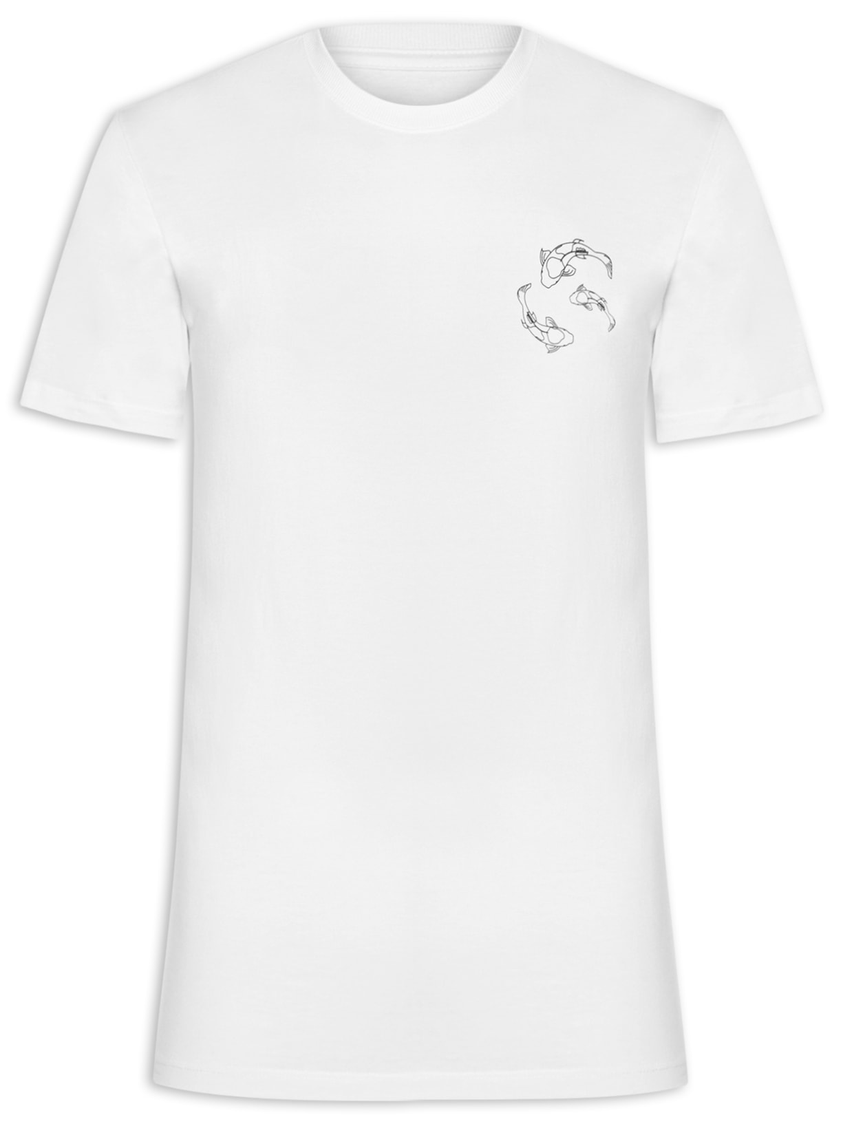 Camiseta Masculina Estampa De Peixes - Branco