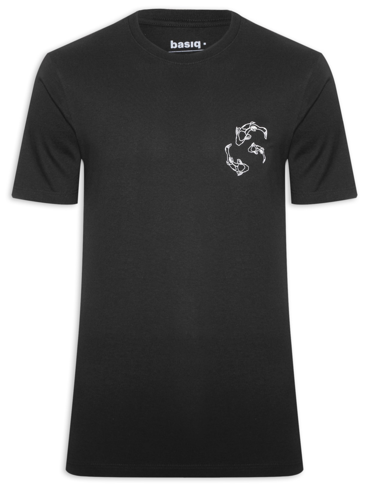 Camiseta Masculina Estampa De Peixes - Preto