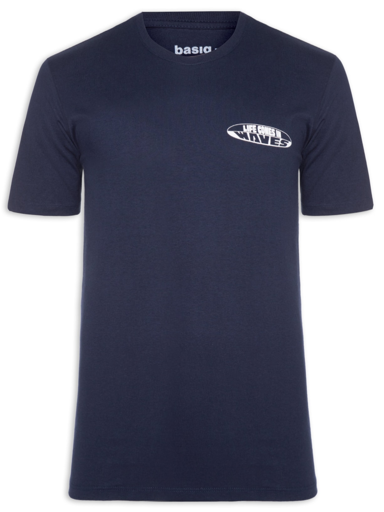 Camiseta Masculina Estampa De Prancha Azul Basiq Men