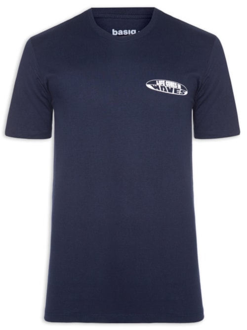 Camiseta Masculina Estampa De Prancha - Azul