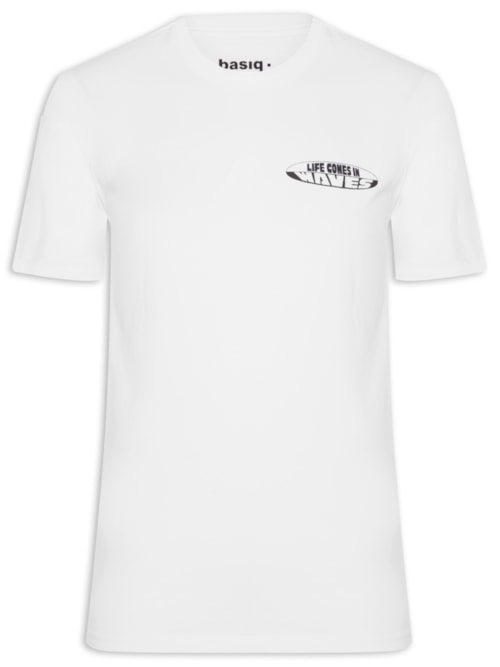 Camiseta Masculina Estampa De Prancha - Branco