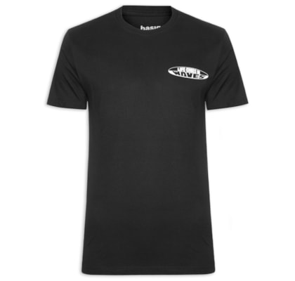 Camiseta Masculina Estampa De Prancha - Preto