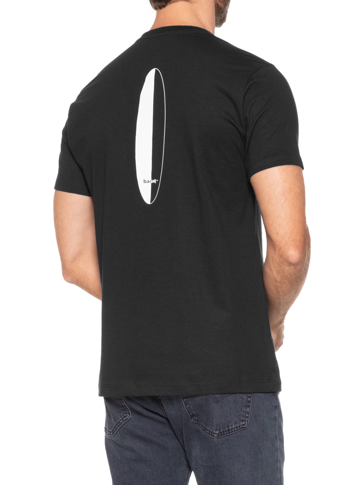 Camiseta Masculina Estampa De Prancha Preto Basiq Men