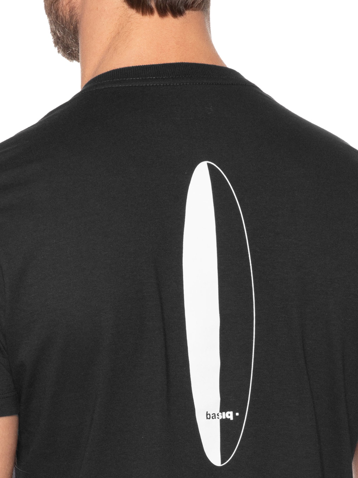 Camiseta Masculina Estampa De Prancha Preto Basiq Men