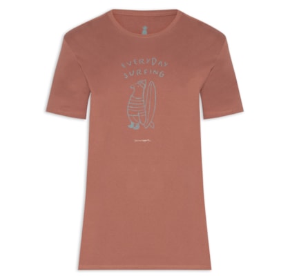 Camiseta Masculina Estampa Everyday Surf - Marrom