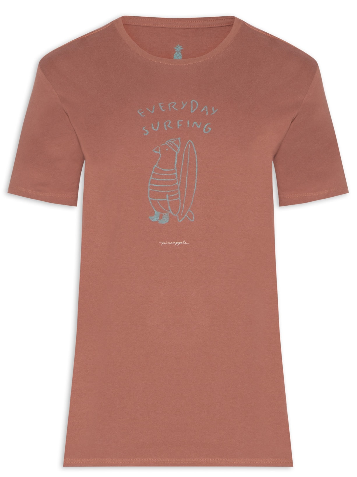 Camiseta Masculina Estampa Everyday Surf - Marrom