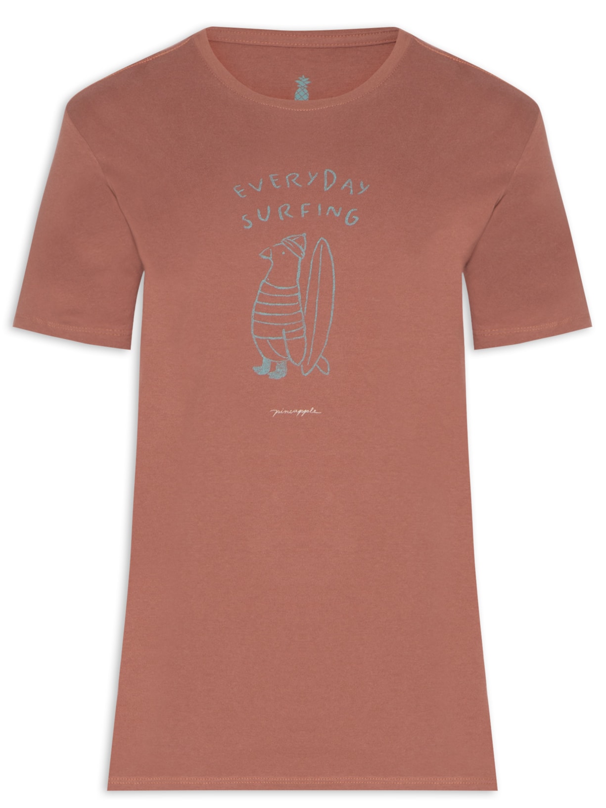 Camiseta Masculina Estampa Everyday Surf - Marrom