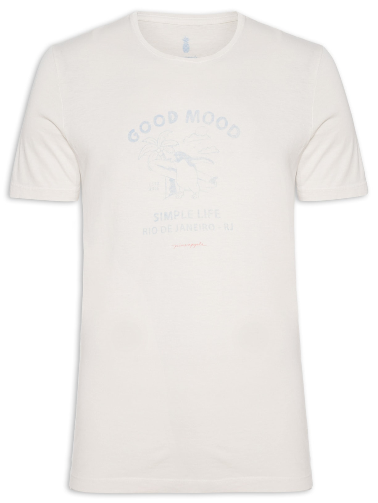 Camiseta Masculina Estampa Good Mood - Off White