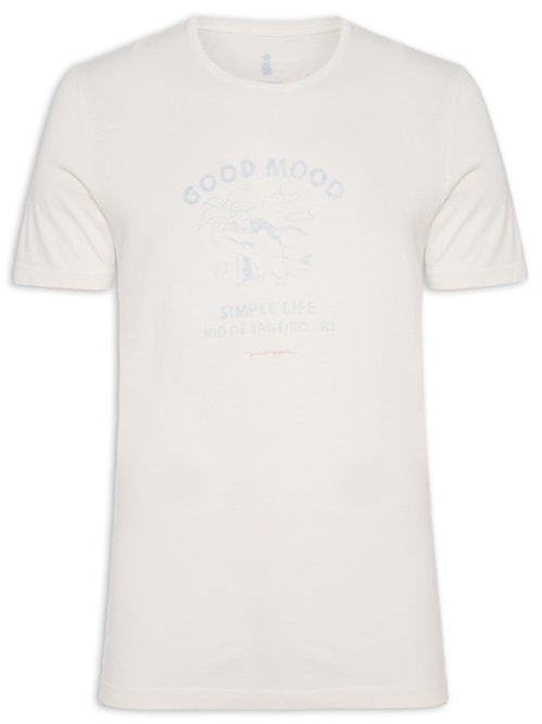 Camiseta Masculina Estampa Good Mood - Off White