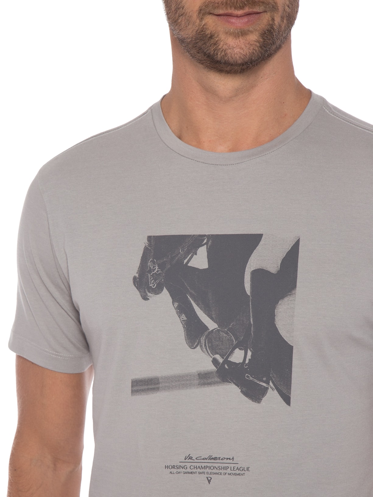 Camiseta Masculina Estampa Horsing Cinza Vr