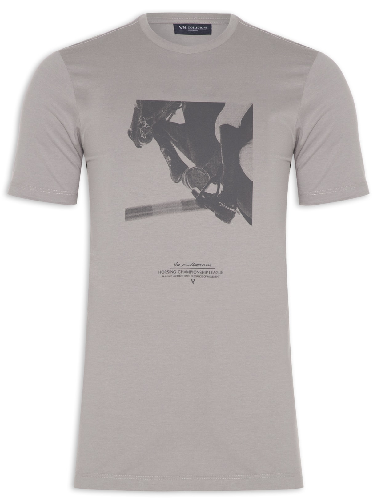 Camiseta Masculina Estampa Horsing - Cinza