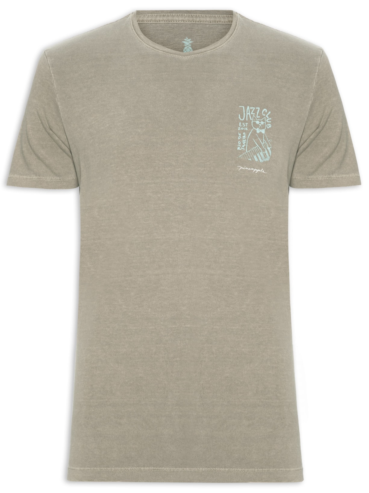 Camiseta Masculina Estampa Jazz Club - Marrom