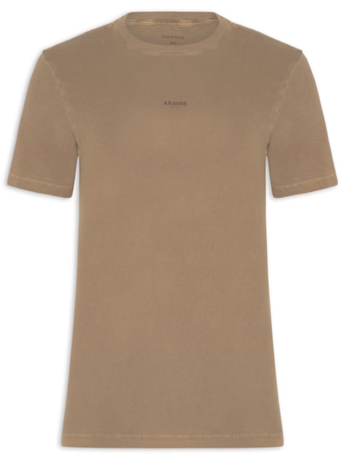Camiseta Masculina Estampa Lavada - Marrom