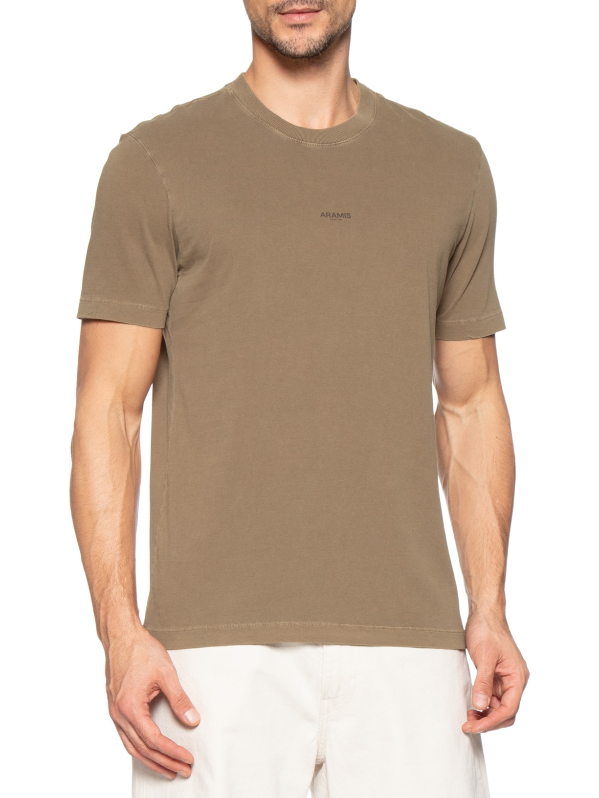Camiseta Masculina Estampa Lavada Marrom Aramis
