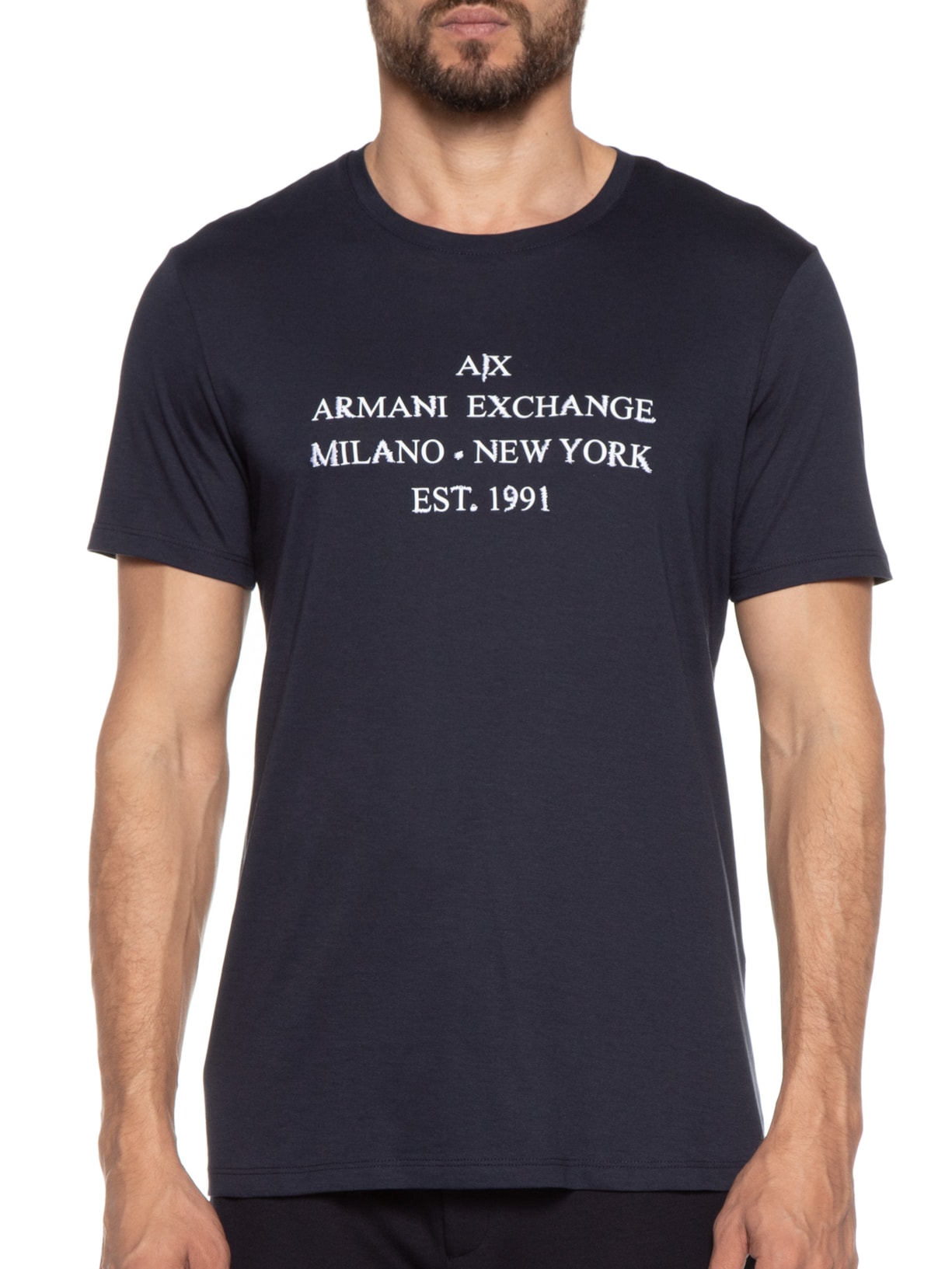 Camiseta Masculina Estampa Localizada Azul Armani Exchange
