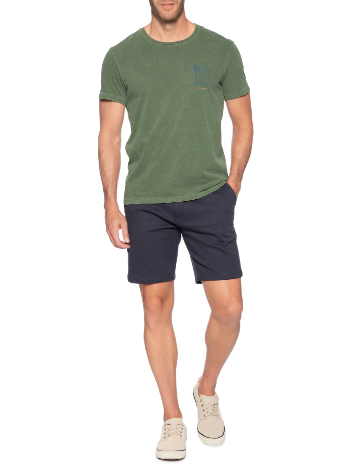 Camiseta Masculina Estampa Long Boards Verde Pineapple