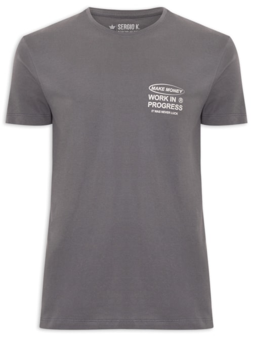 Camiseta Masculina Estampa Make Money – Cinza