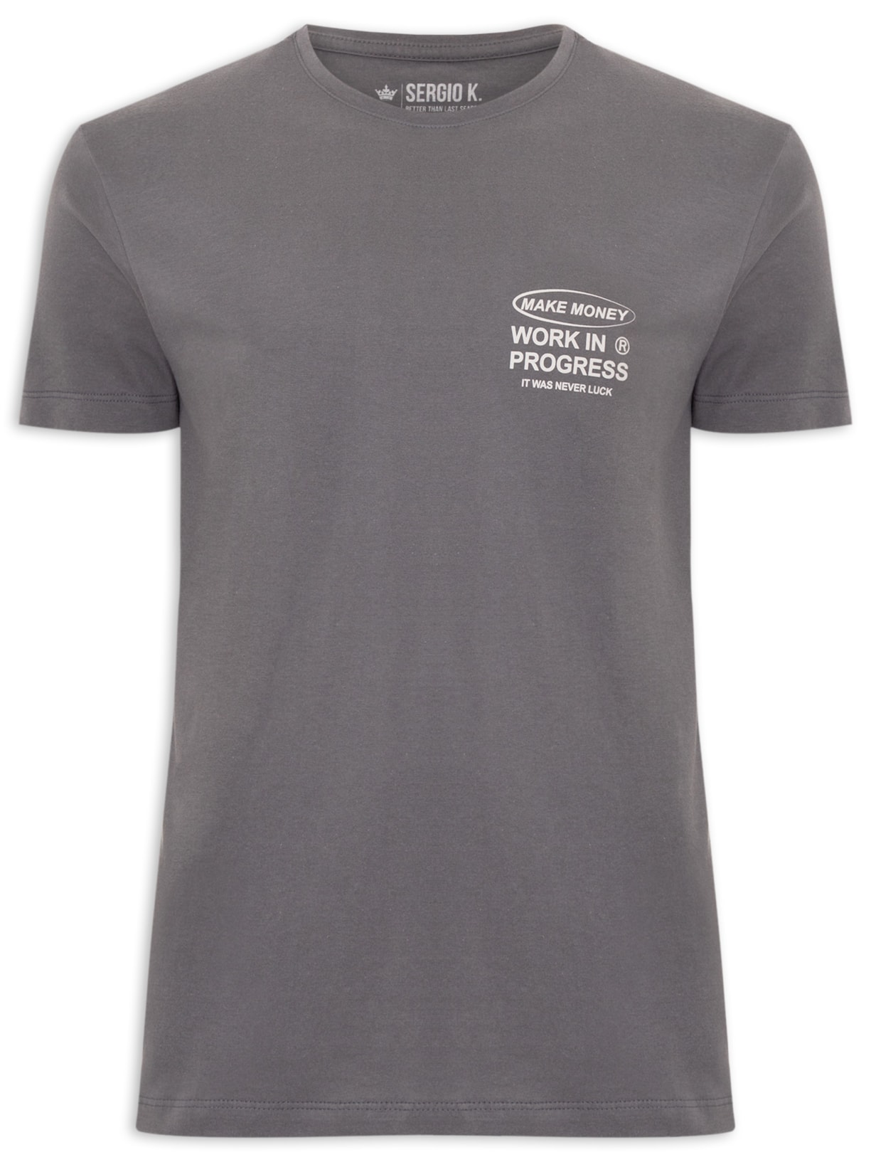 Camiseta Masculina Estampa Make Money Cinza Sergio K