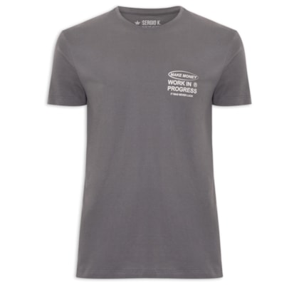 Camiseta Masculina Estampa Make Money - Cinza