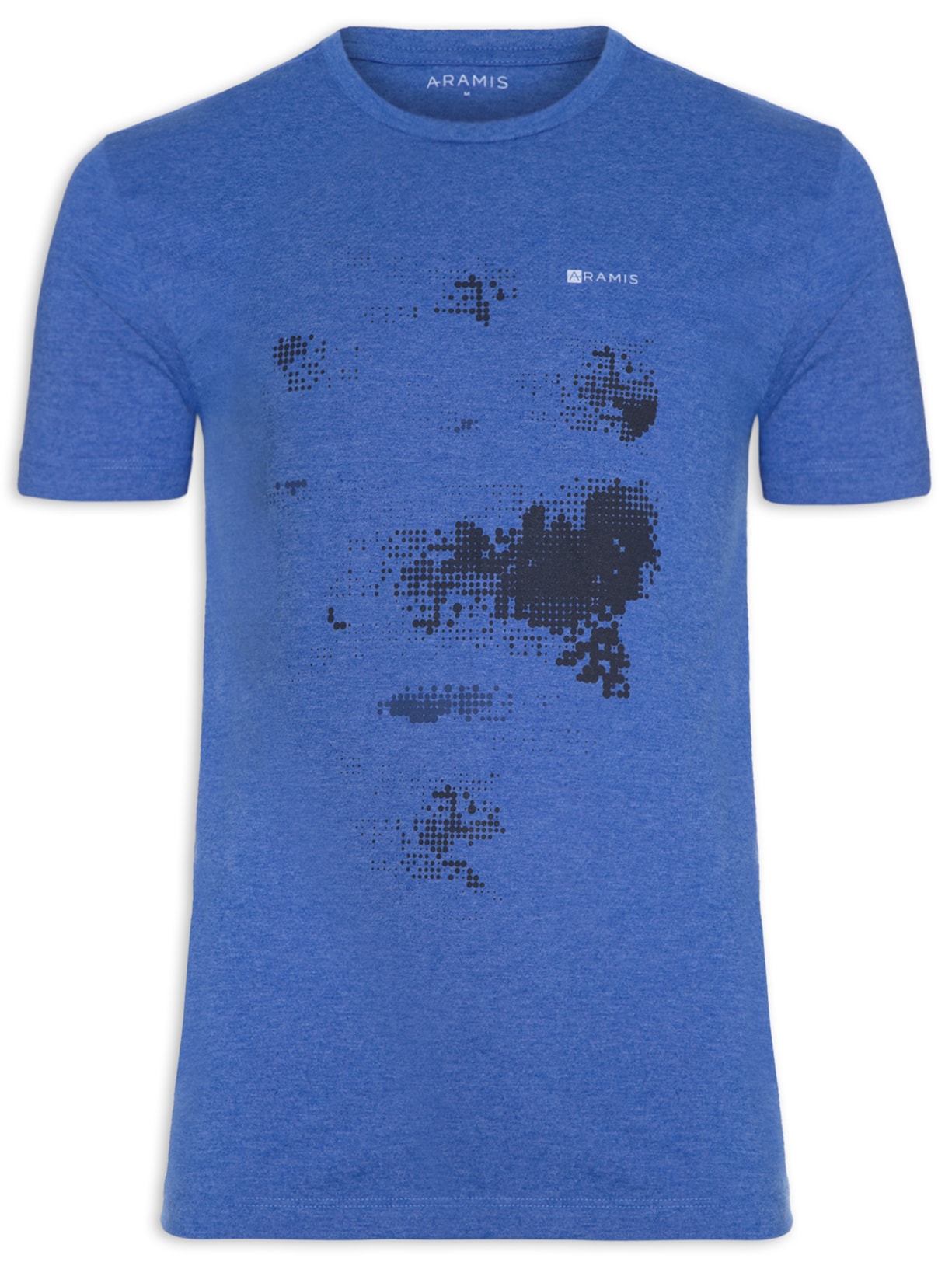 Camiseta Masculina Estampa Mapa Pontilhado - Azul