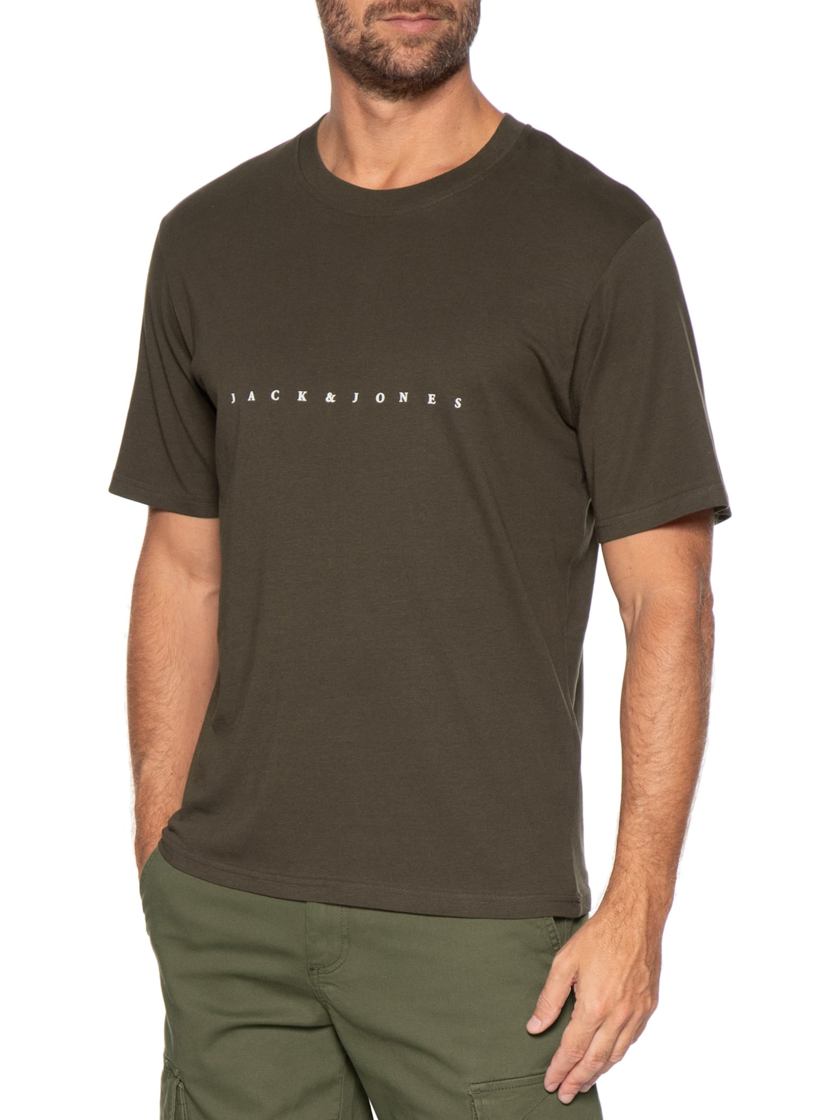 Camiseta Masculina Estampa Marrom Jack & Jones