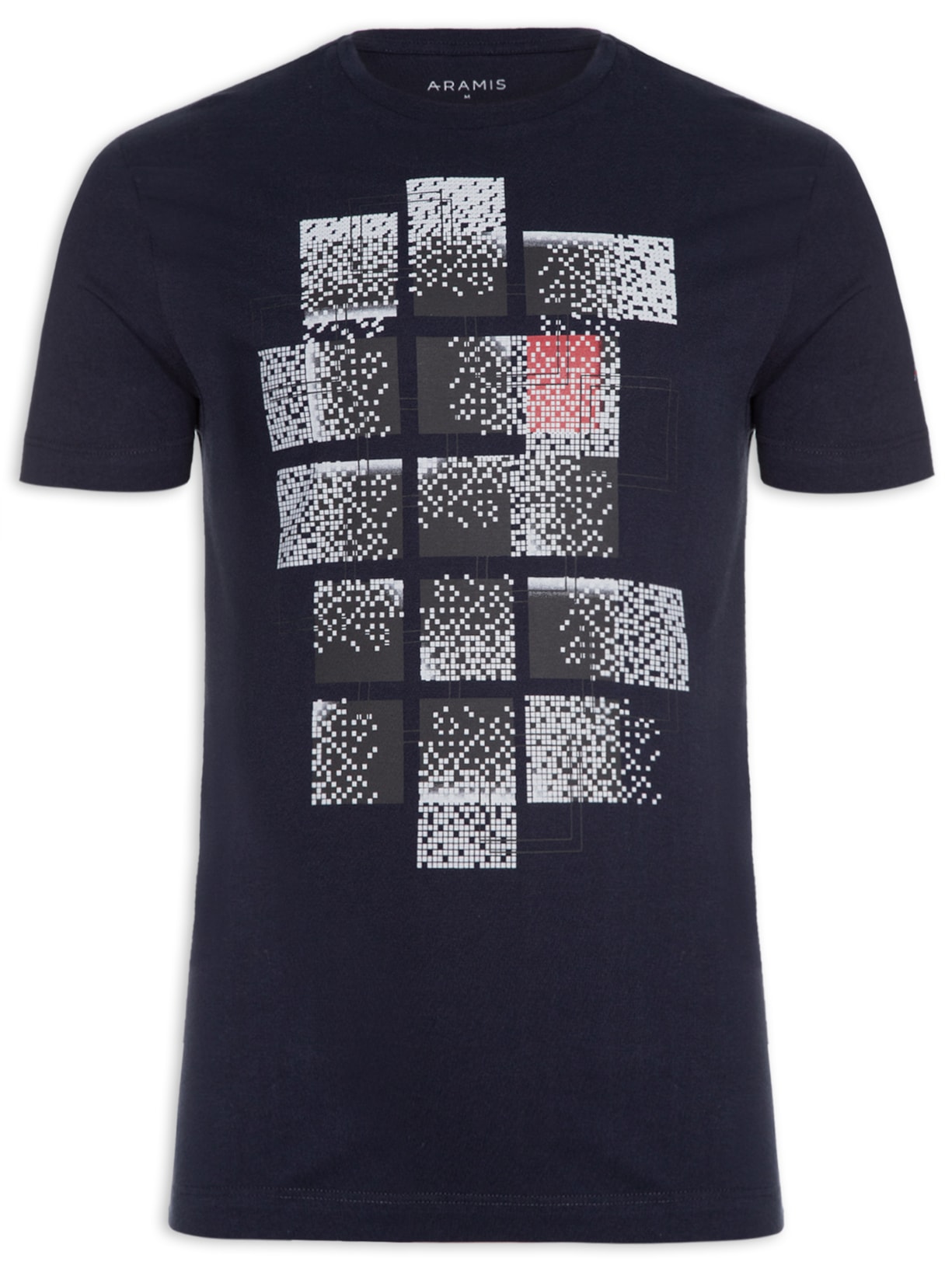 Camiseta Masculina Estampa Mini Squares - Azul
