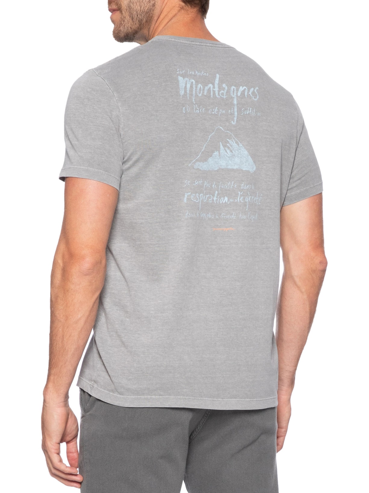 Camiseta Masculina Estampa Montanhas Cinza Pineapple