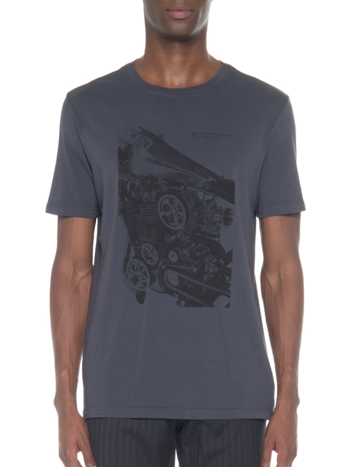 Camiseta Masculina Estampa Motocycle Cinza Vr