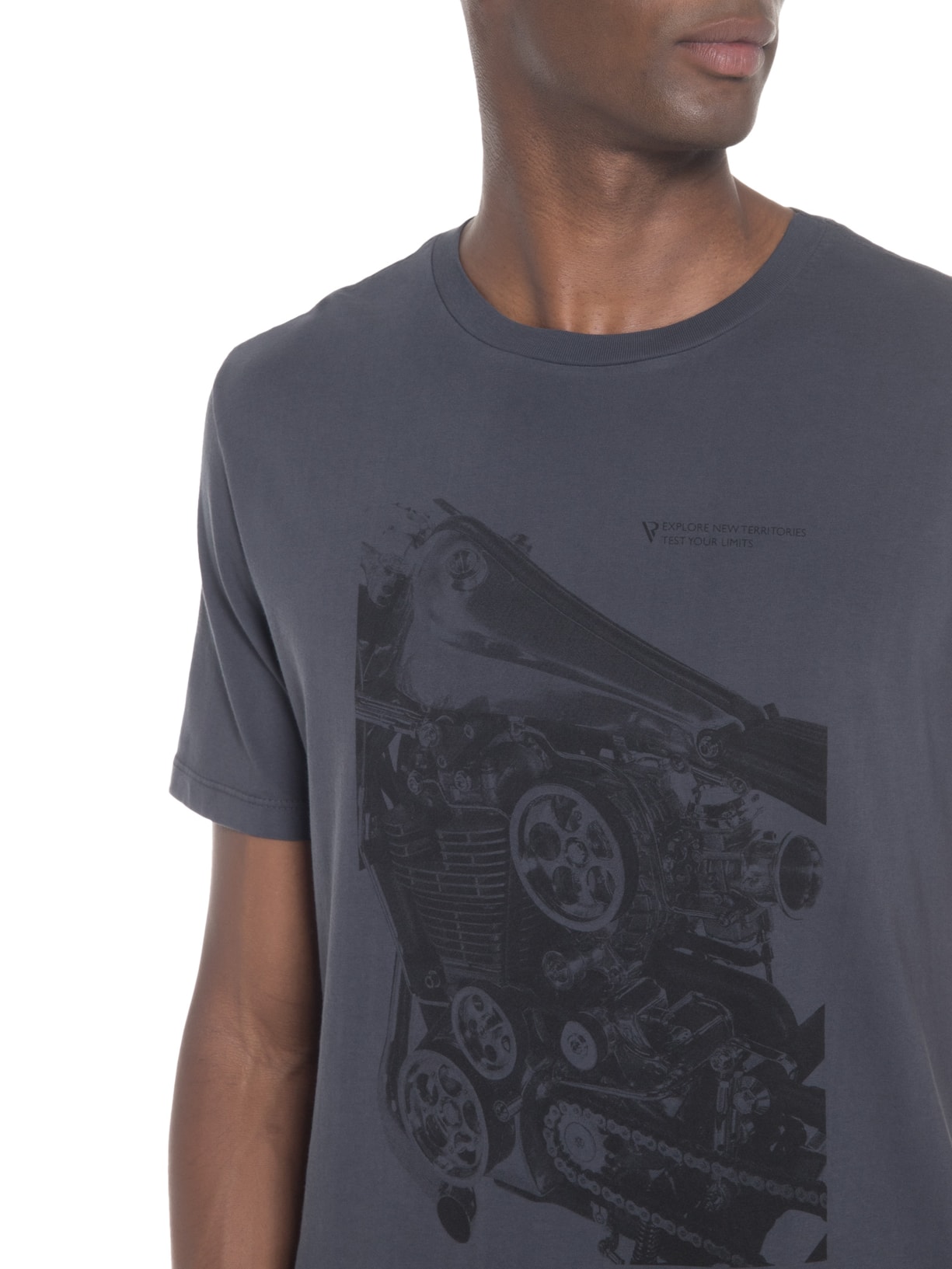 Camiseta Masculina Estampa Motocycle Cinza Vr