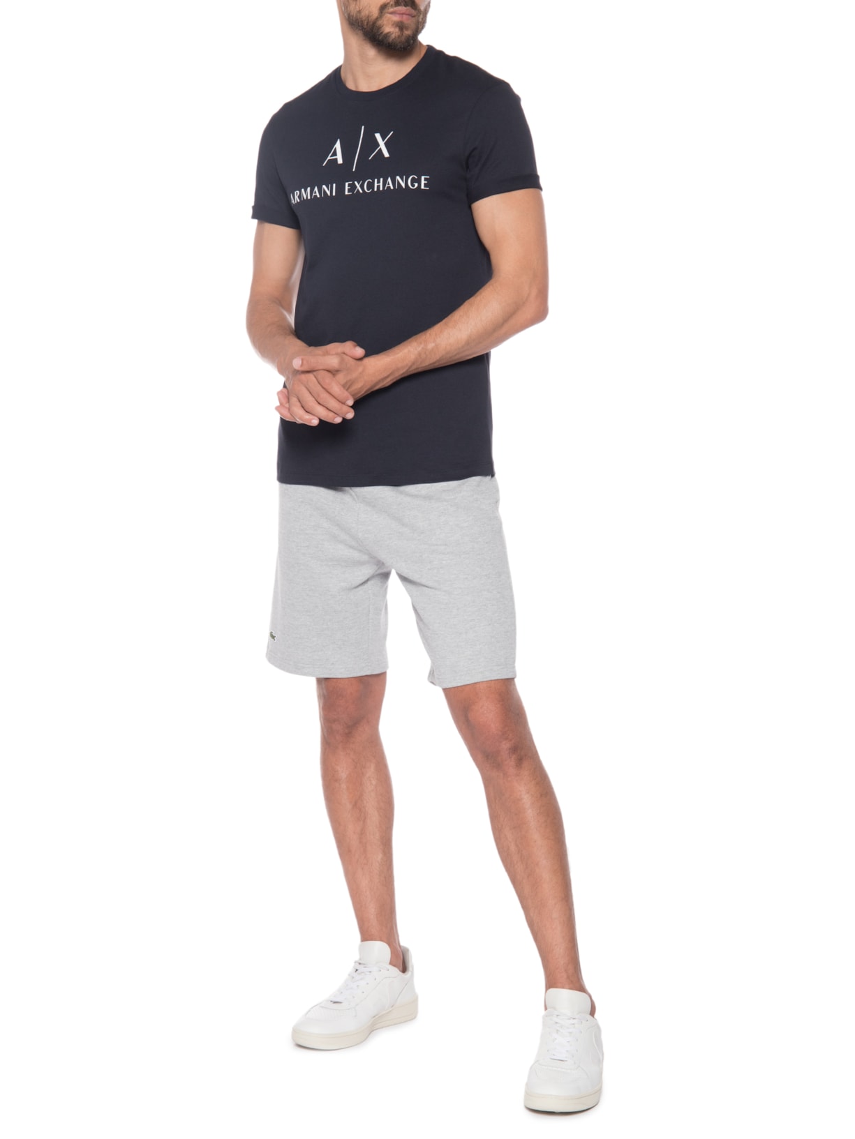 Camiseta Masculina Estampa Nome Azul Armani Exchange