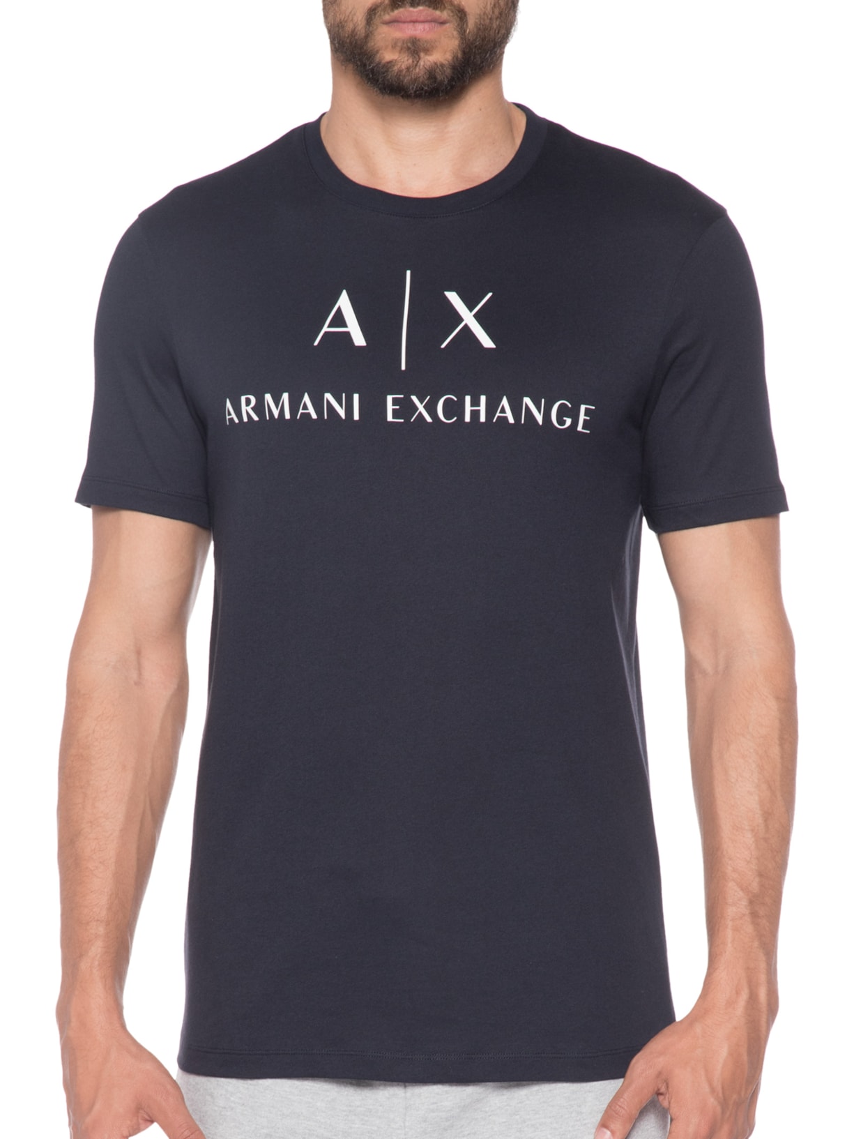 Camiseta Masculina Estampa Nome Azul Armani Exchange