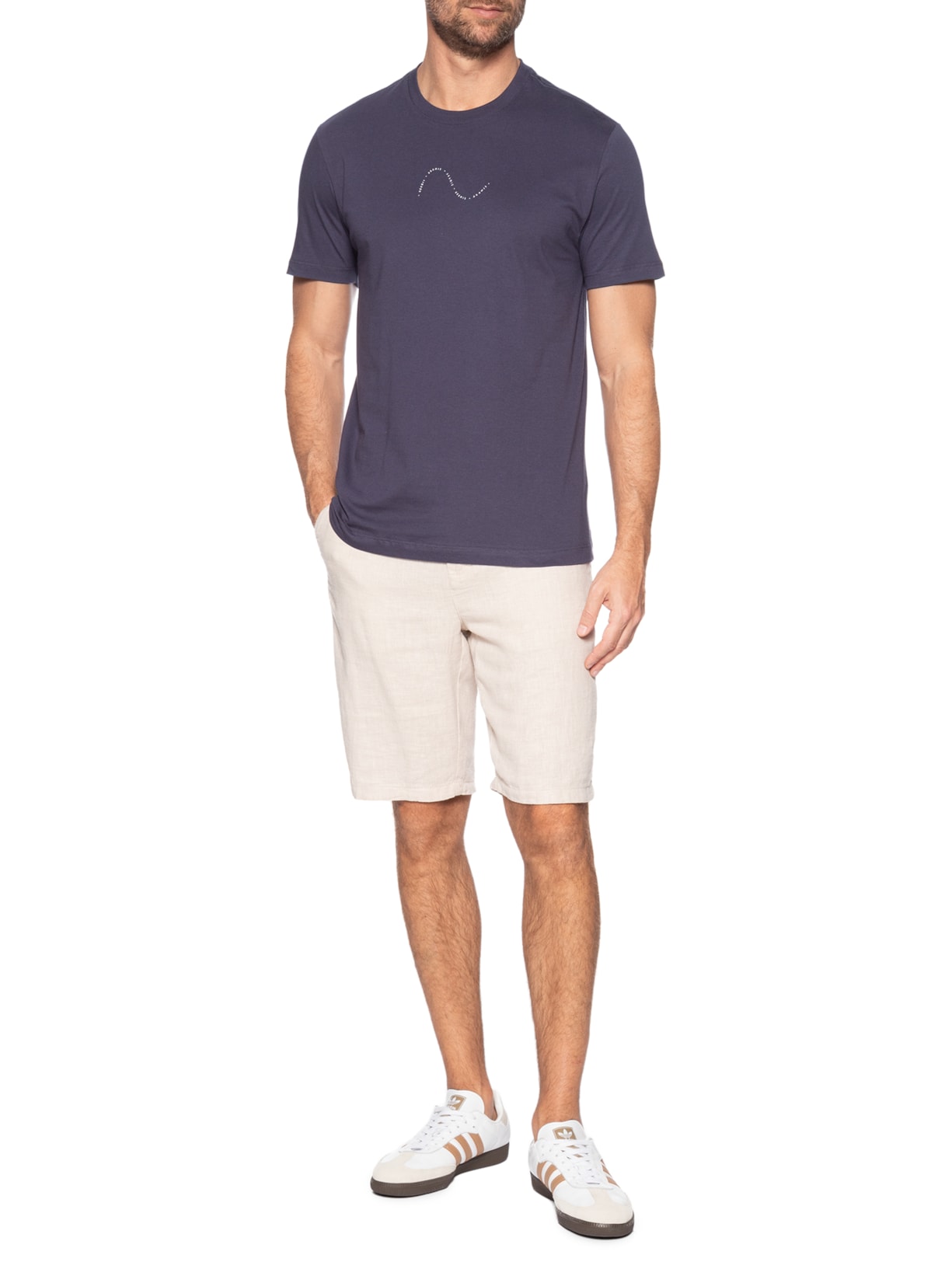 Camiseta Masculina Estampa Onda (PA) Azul Aramis