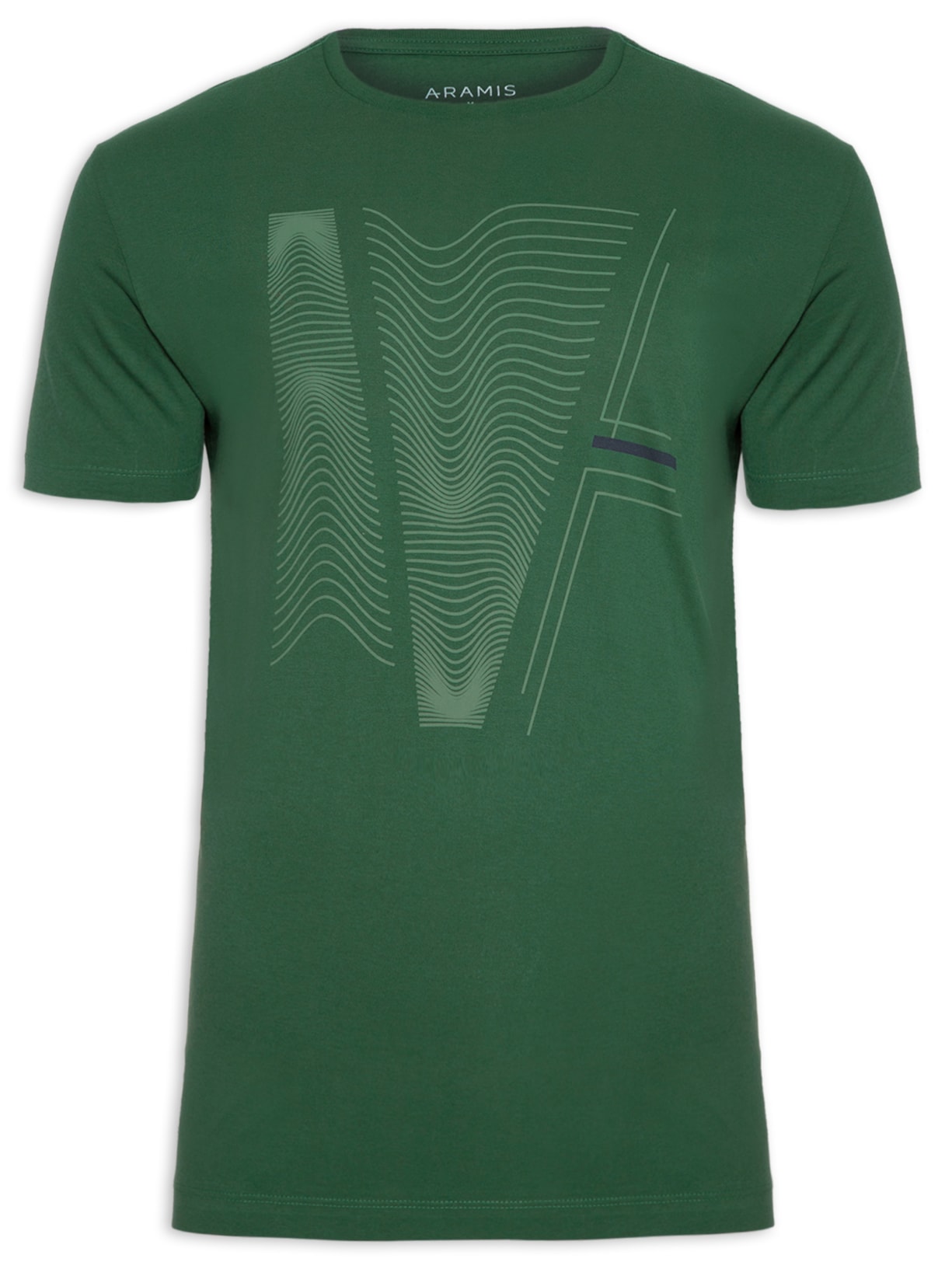 Camiseta Masculina Estampa Onda - Verde