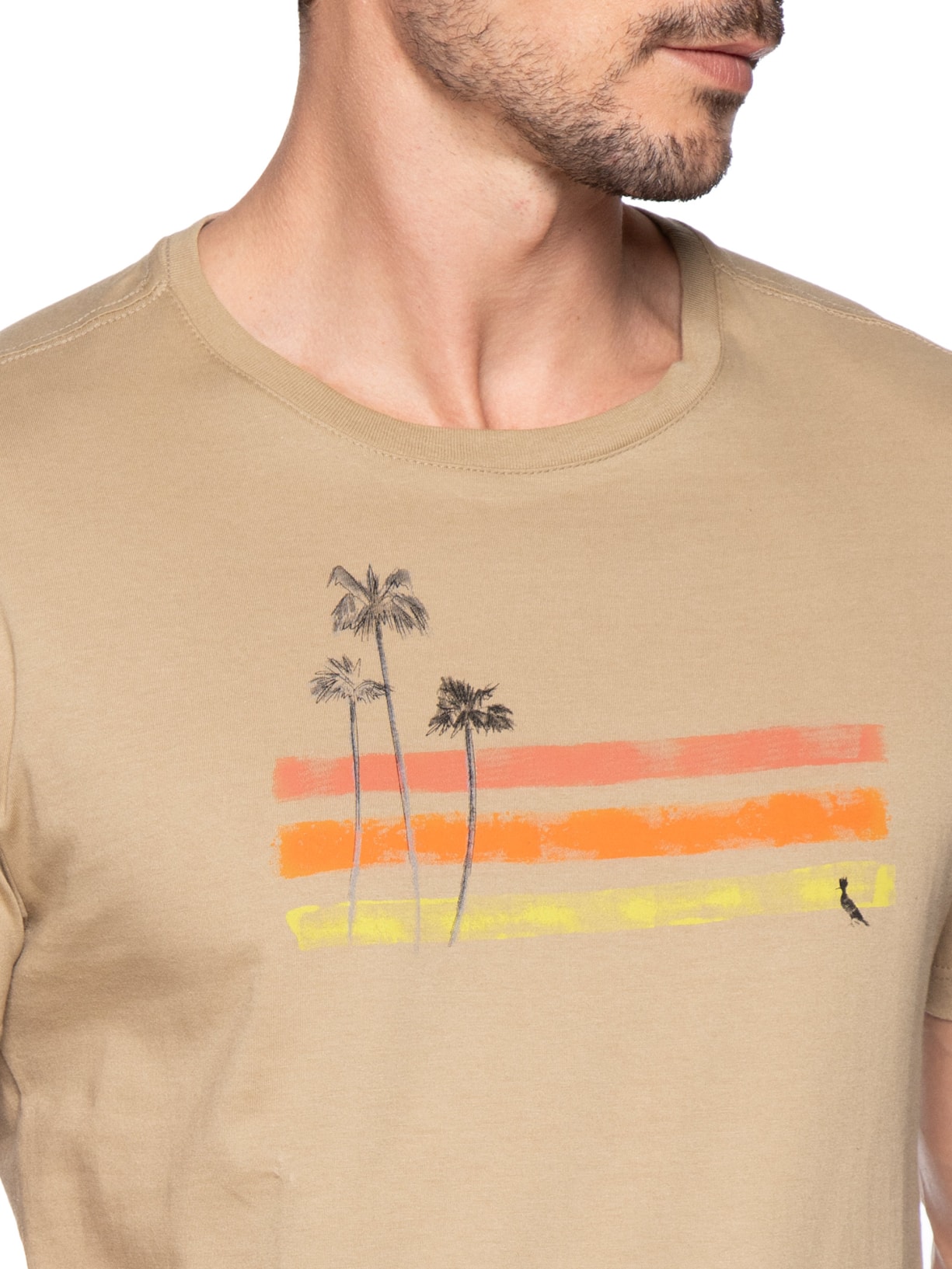 Camiseta Masculina Estampa Palm Water Bege Reserva