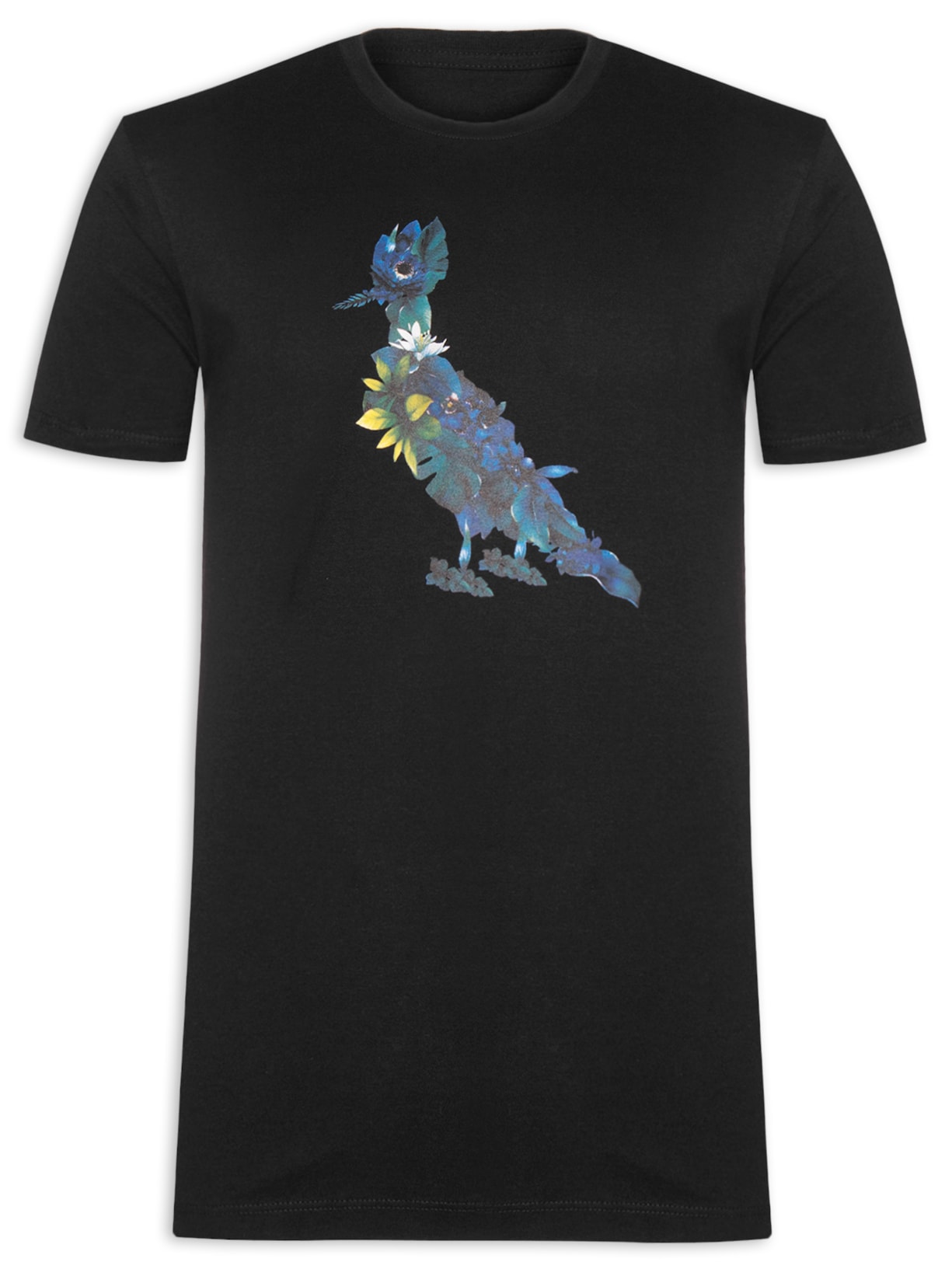 Camiseta Masculina Estampa Pica Pau Blue Florest - Preto
