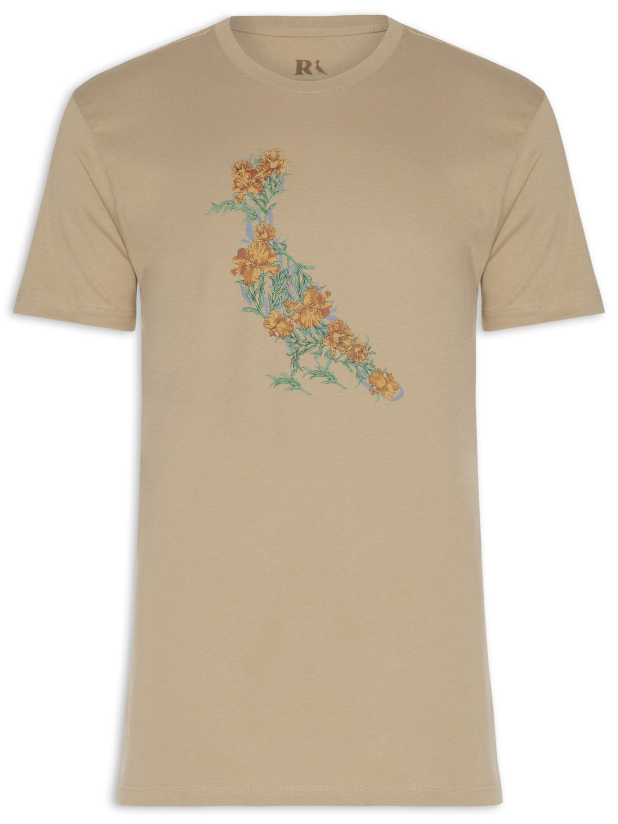 Camiseta Masculina Estampa Pica Pau Flores da Terra - Bege