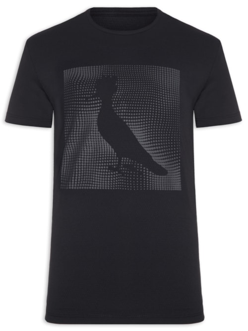 Camiseta Masculina Estampa Pica Pau Hi-Tech Pinos - Preto