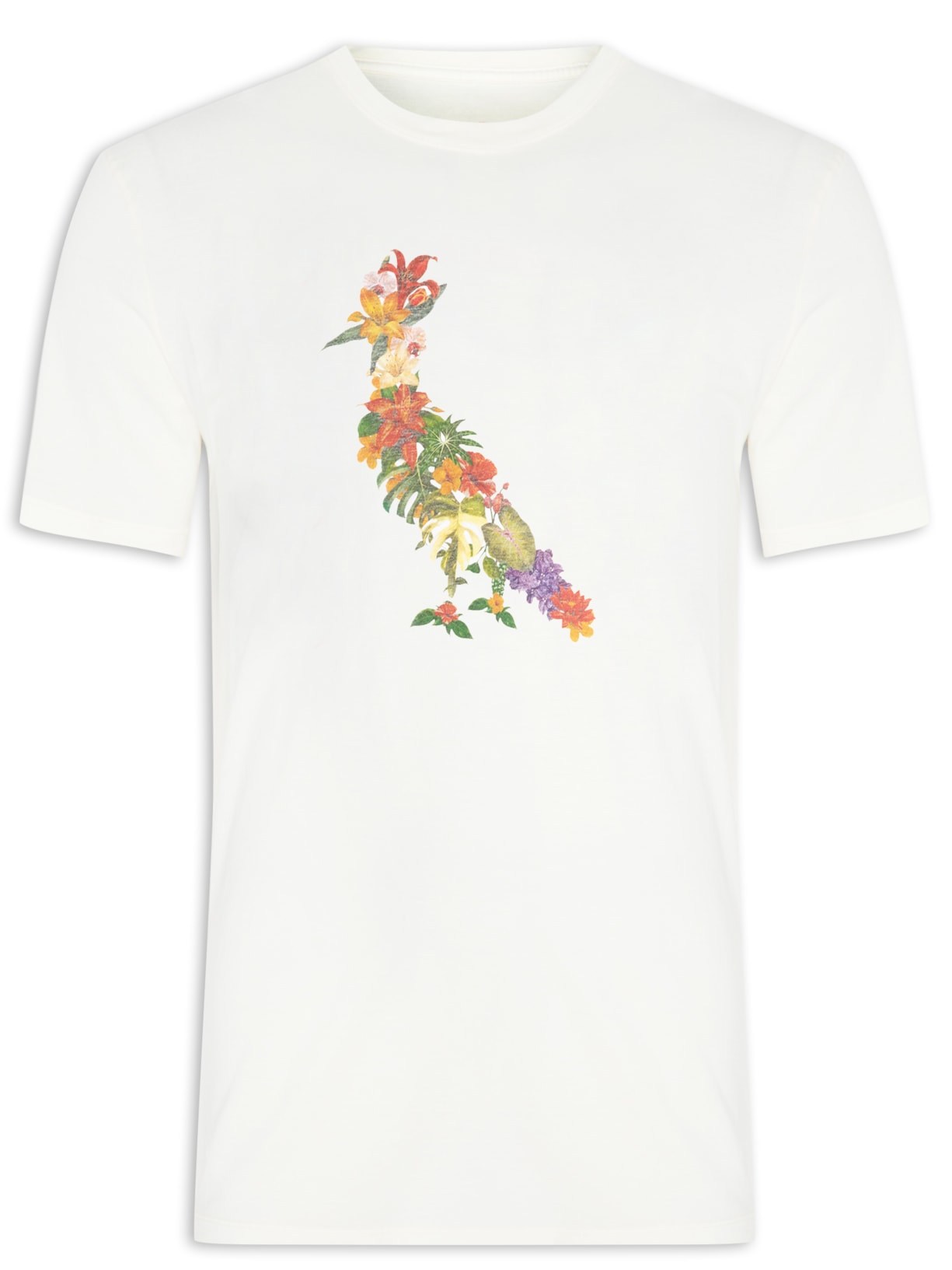Camiseta Masculina Estampa Pica Pau Jardim Botânico - Off White