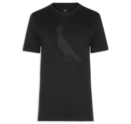 Camiseta Masculina Estampa Pica Pau Linhas - Preto