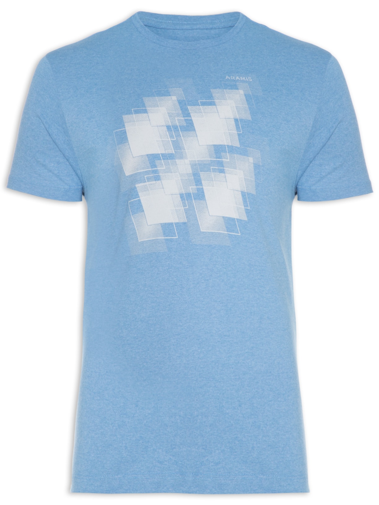 Camiseta Masculina Estampa Placas  Azul Aramis