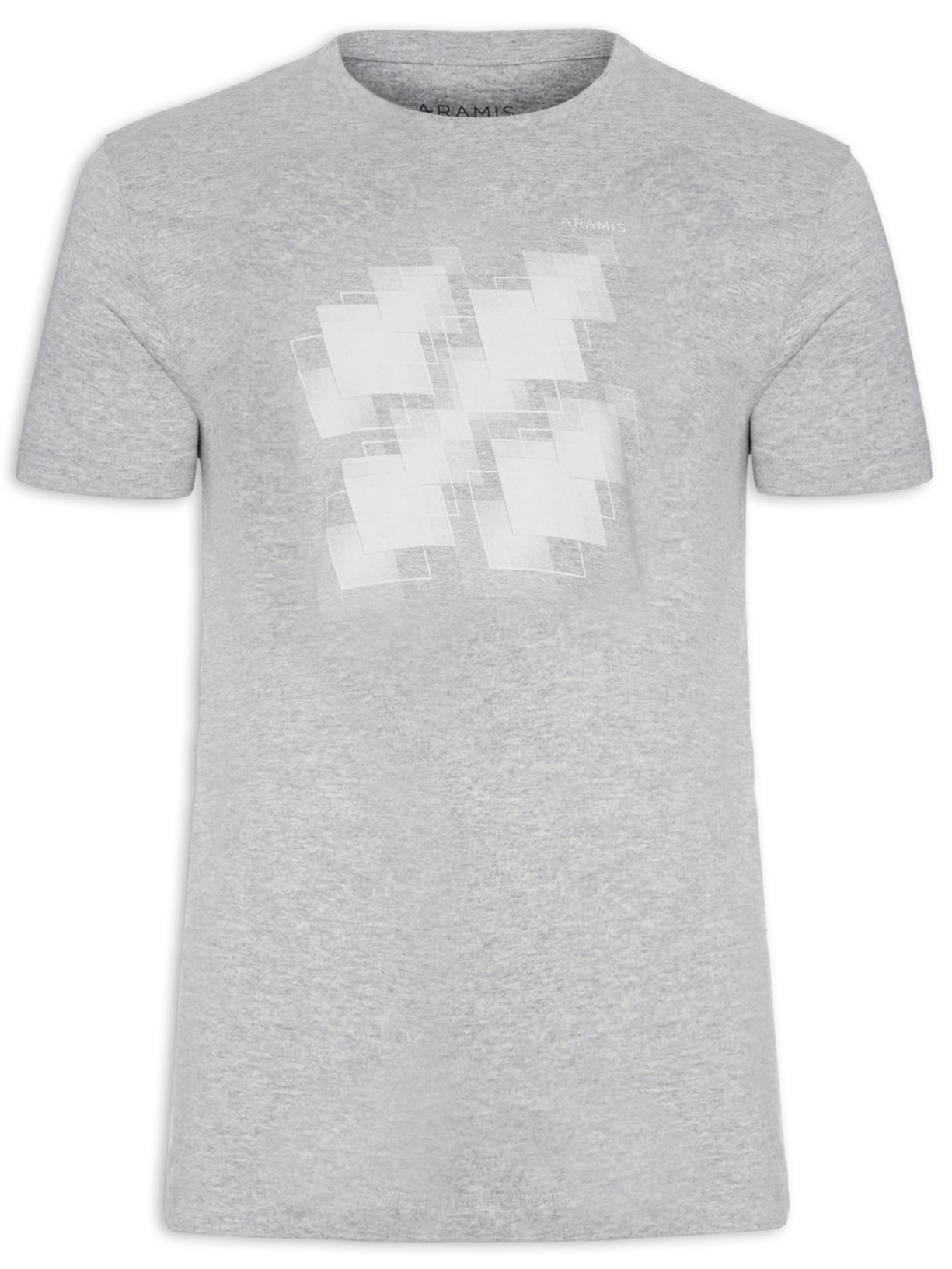 Camiseta Masculina Estampa Placas - Cinza
