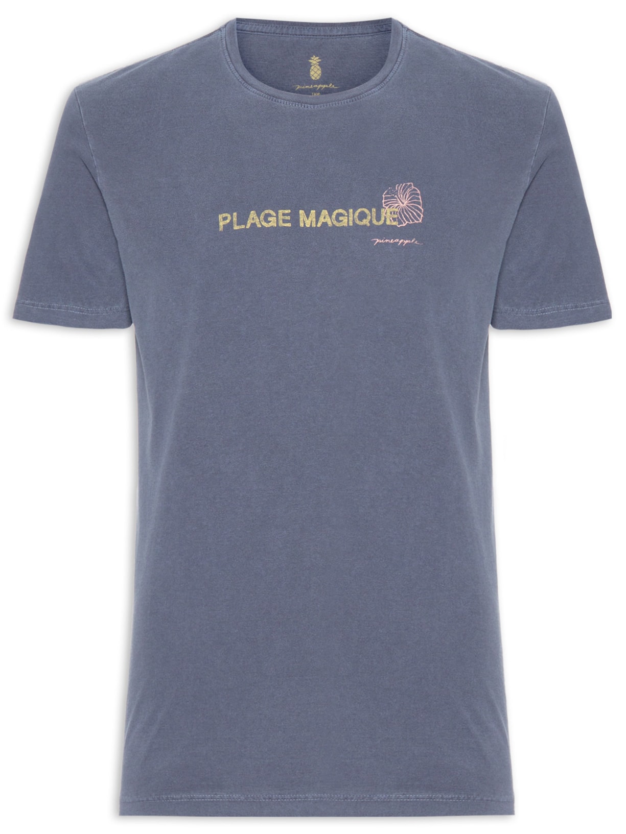 Camiseta Masculina Estampa Plage Magique Stone - Azul