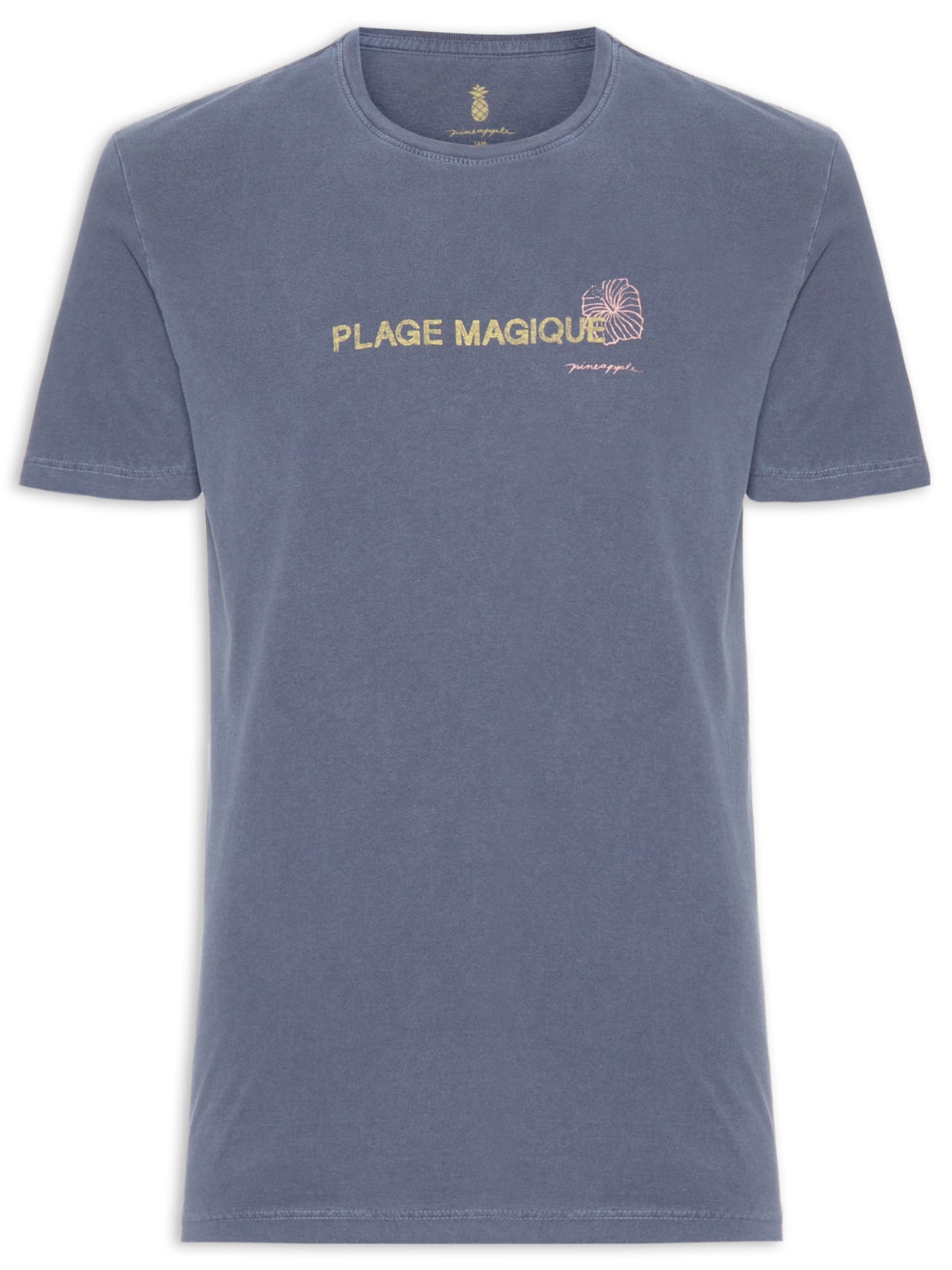 Camiseta Masculina Estampa Plage Magique Stone - Azul