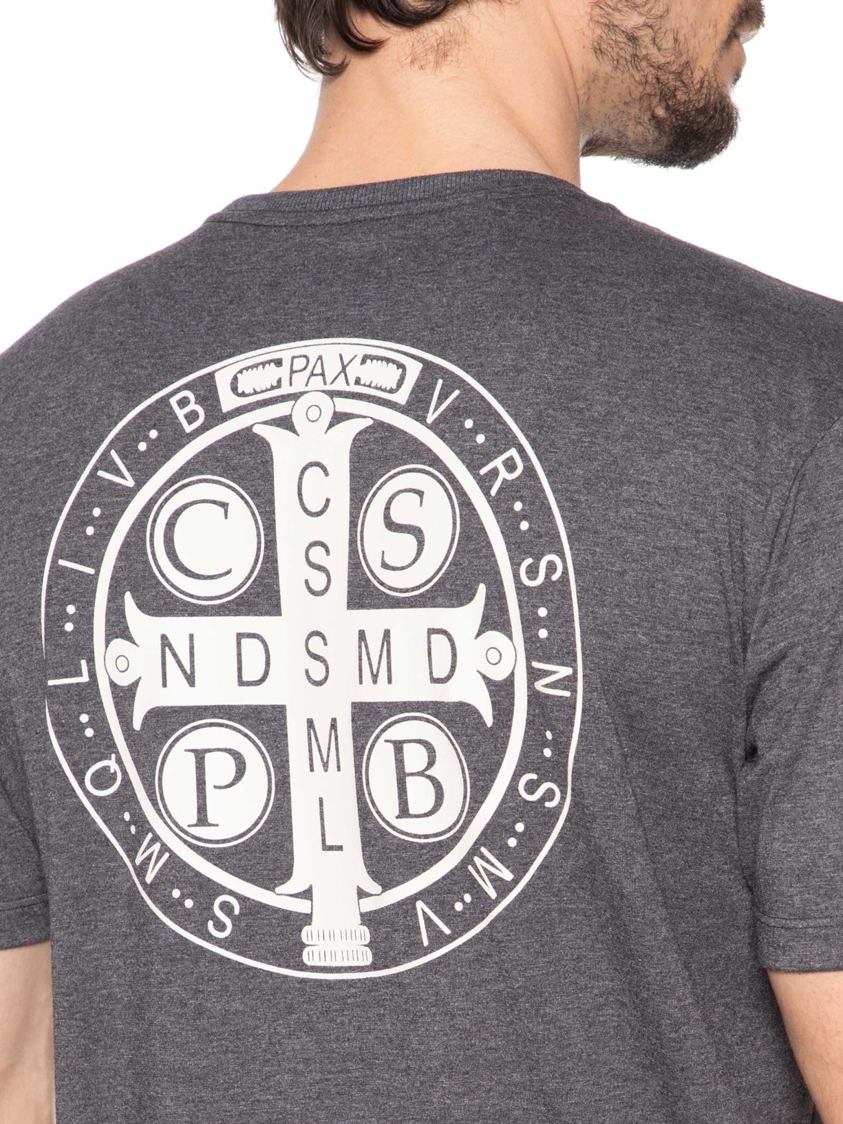 Camiseta Masculina Estampa São Bento Cinza Zapalla